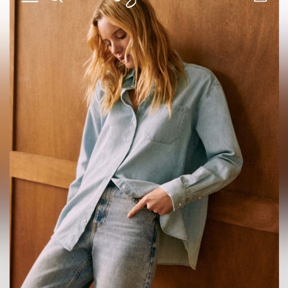 Sezane Max Denim Shirt - Size 34 - Picture 2 of 9